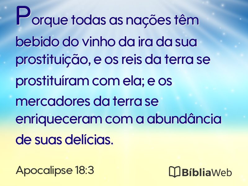 Apocalipse 18:3 em imagem para compartilhar