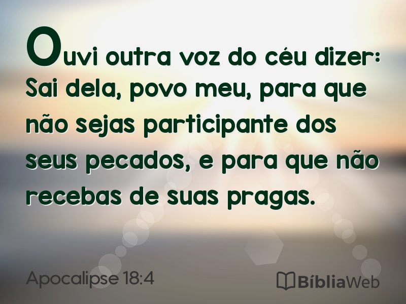 Apocalipse 18:4 em imagem para compartilhar