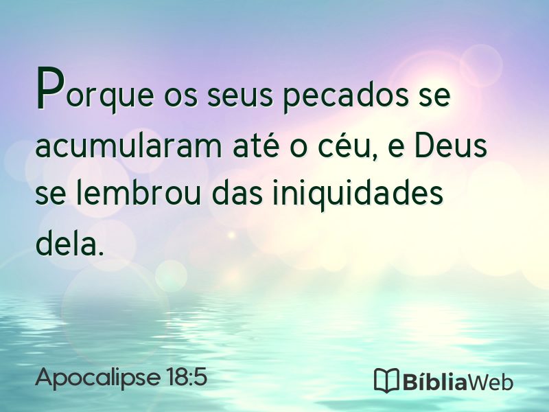 Apocalipse 18:5 em imagem para compartilhar