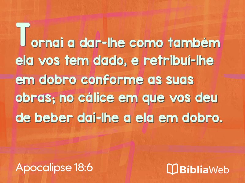 Apocalipse 18:6 em imagem para compartilhar