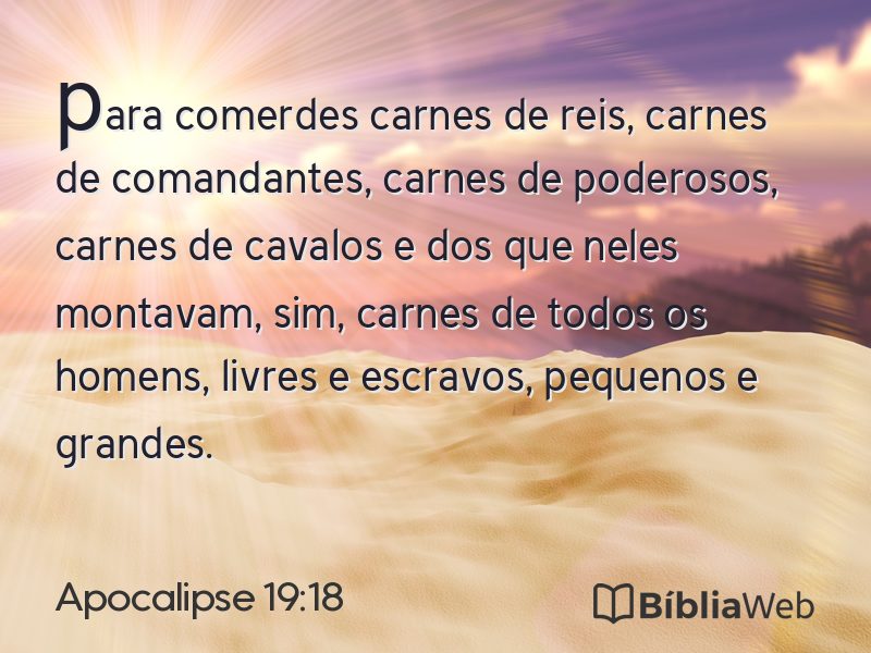 Apocalipse 19:18 em imagem para compartilhar