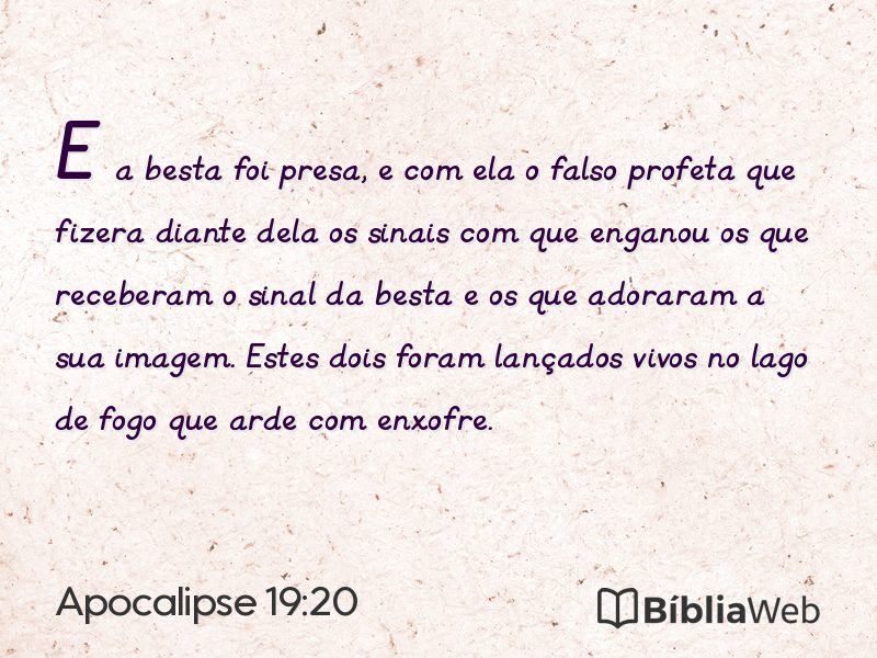 Apocalipse 19:20 em imagem para compartilhar
