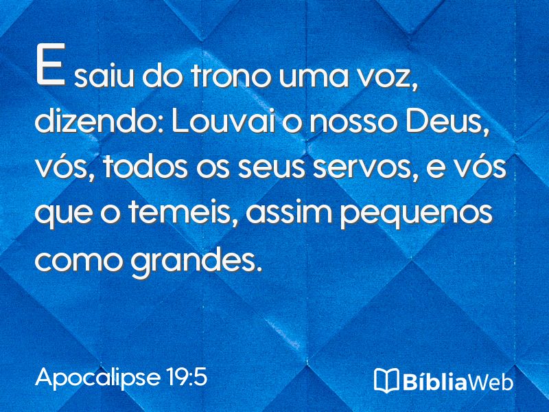 Apocalipse 19:5 em imagem para compartilhar