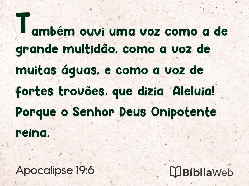 Apocalipse 19:6 em imagem para compartilhar