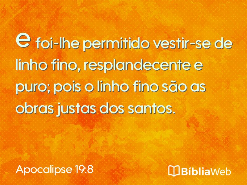 Apocalipse 19:8 em imagem para compartilhar