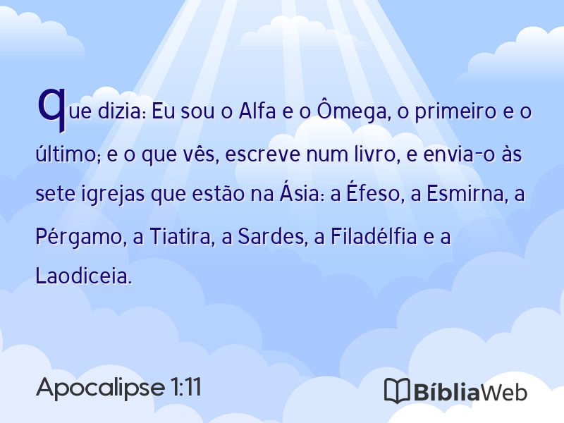 Apocalipse 1:11 em imagem para compartilhar