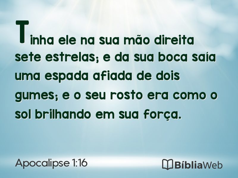 Apocalipse 1:16 em imagem para compartilhar