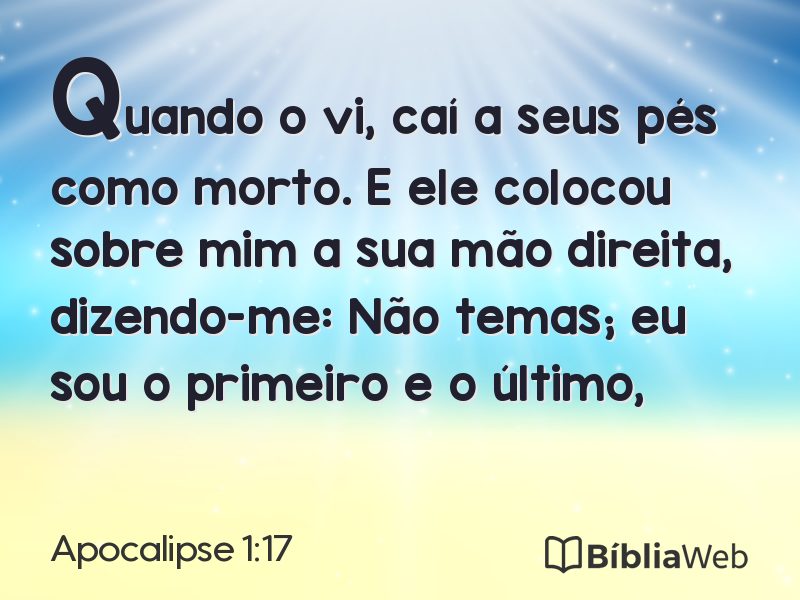 Apocalipse 1:17 em imagem para compartilhar