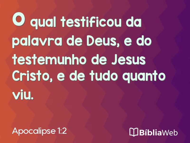 Apocalipse 1:2 em imagem para compartilhar