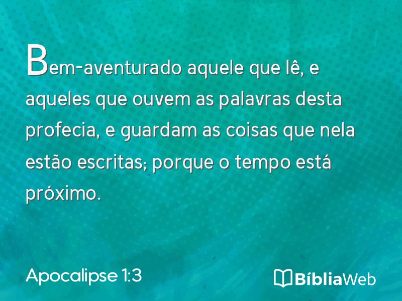 Apocalipse 1:3 em imagem para compartilhar