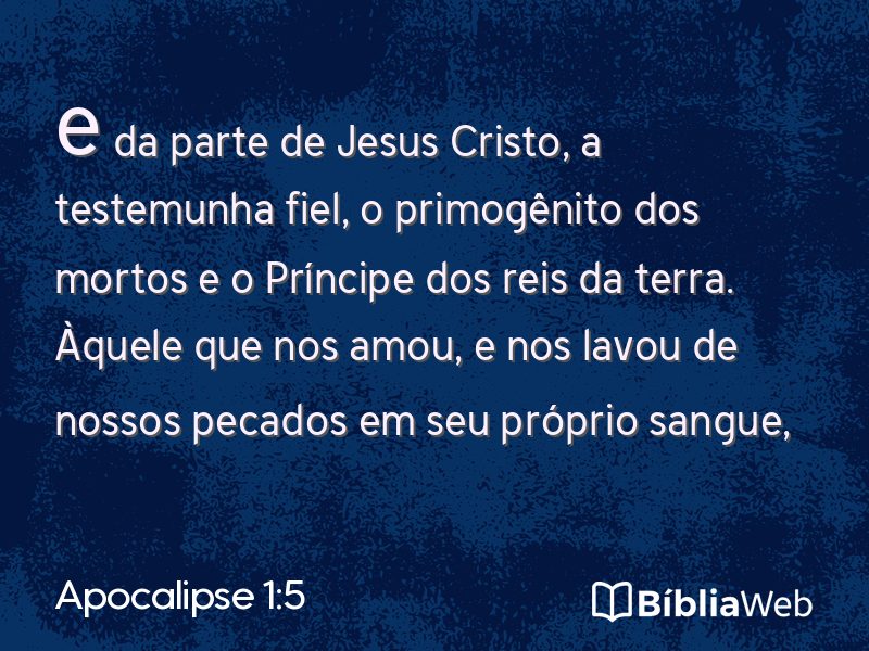 Apocalipse 1:5 em imagem para compartilhar