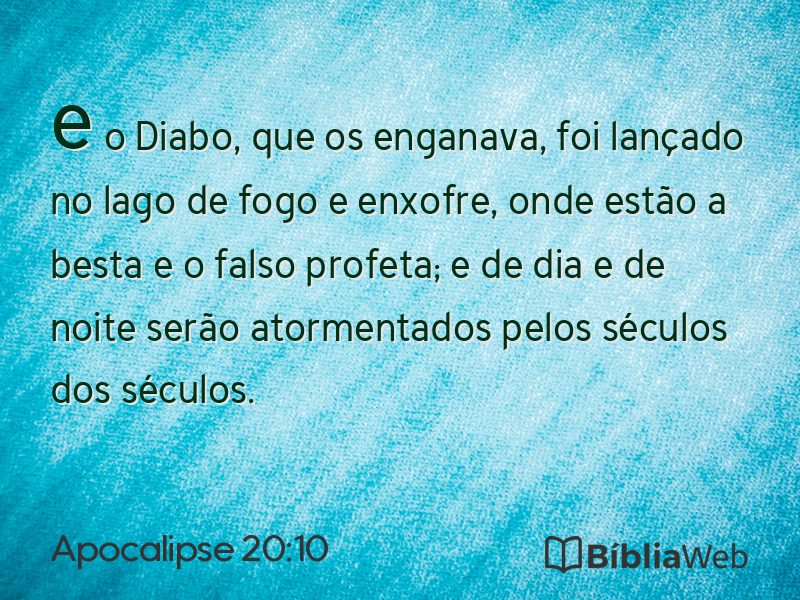 Apocalipse 20:10 em imagem para compartilhar