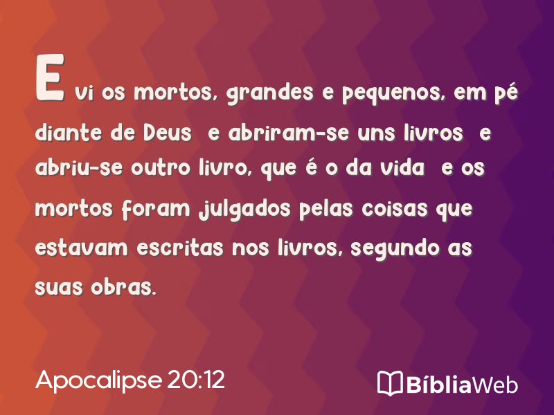 Apocalipse 20:12 em imagem para compartilhar