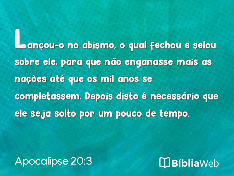 Apocalipse 20:3 em imagem para compartilhar