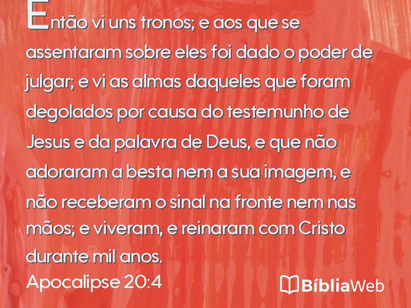 Apocalipse 20:4 em imagem para compartilhar