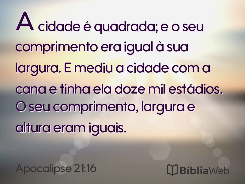 Apocalipse 21:16 em imagem para compartilhar