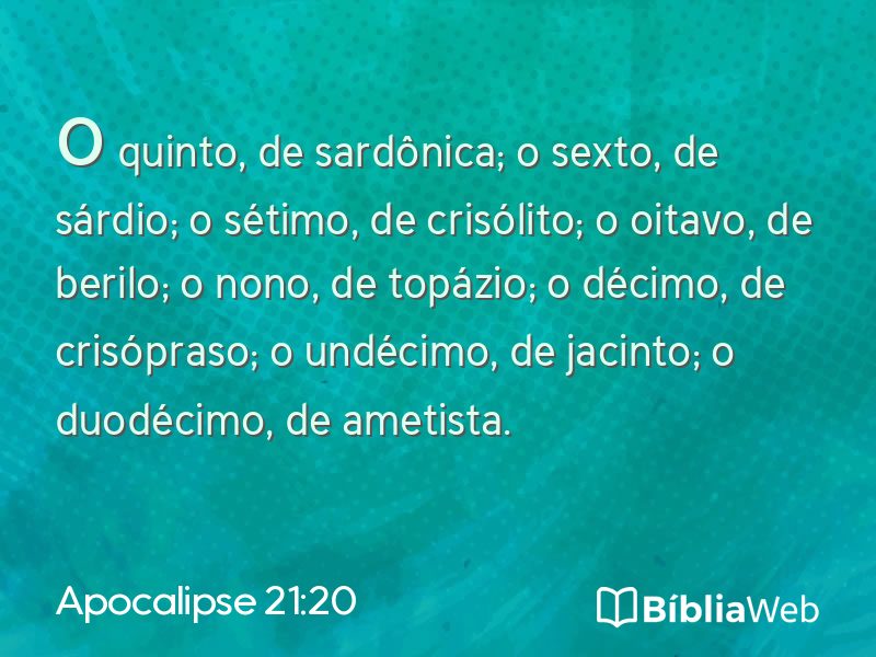 Apocalipse 21:20 em imagem para compartilhar