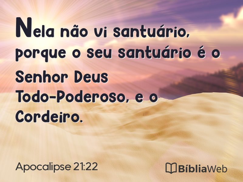 Apocalipse 21:22 em imagem para compartilhar