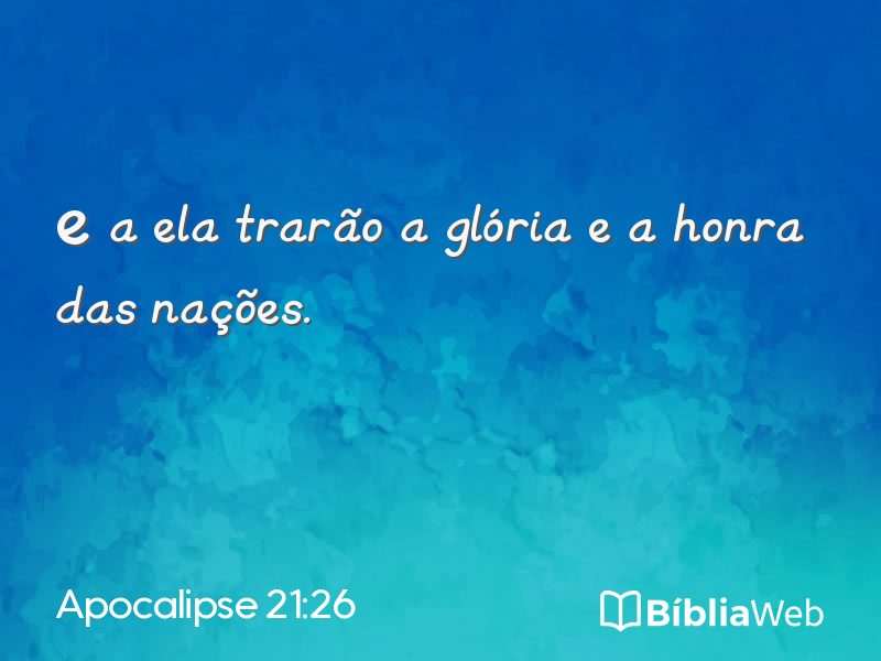 Apocalipse 21:26 em imagem para compartilhar