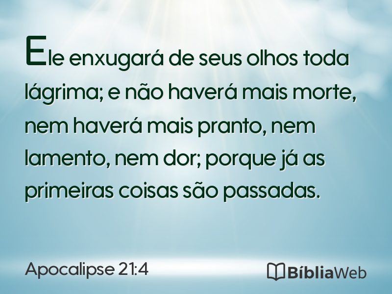 Apocalipse 21:4 em imagem para compartilhar