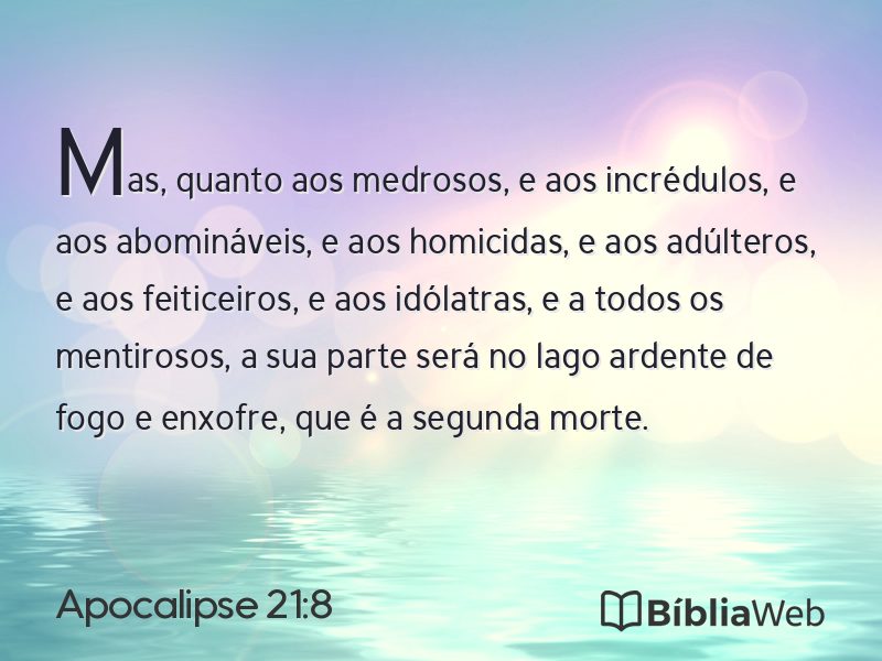 Apocalipse 21:8 em imagem para compartilhar