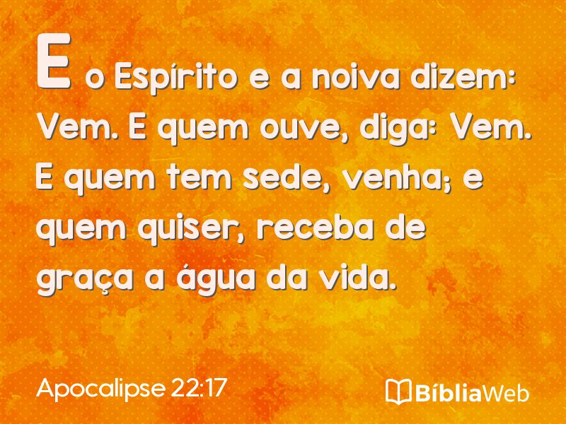 Apocalipse 22:17 em imagem para compartilhar