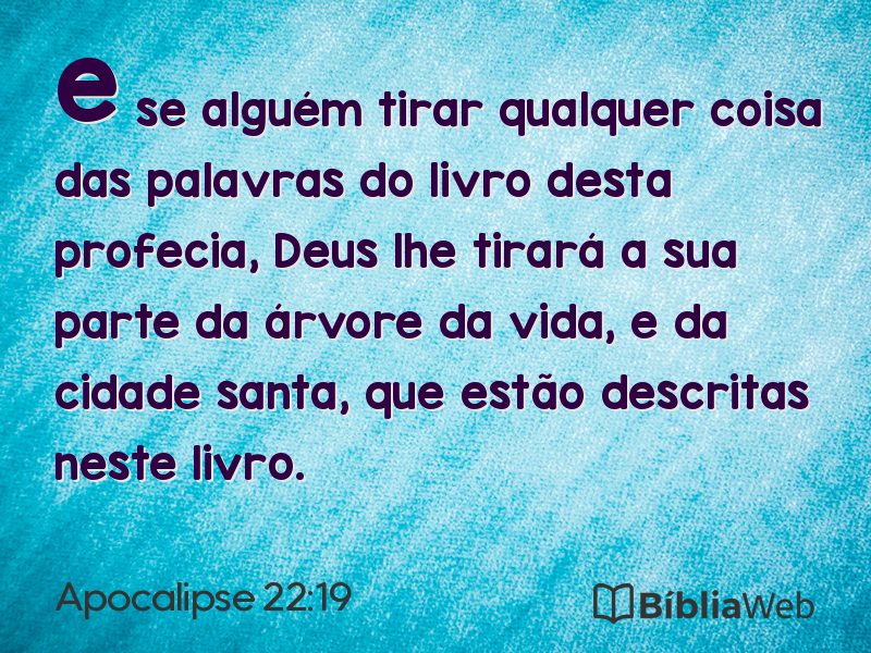 Apocalipse 22:19 em imagem para compartilhar