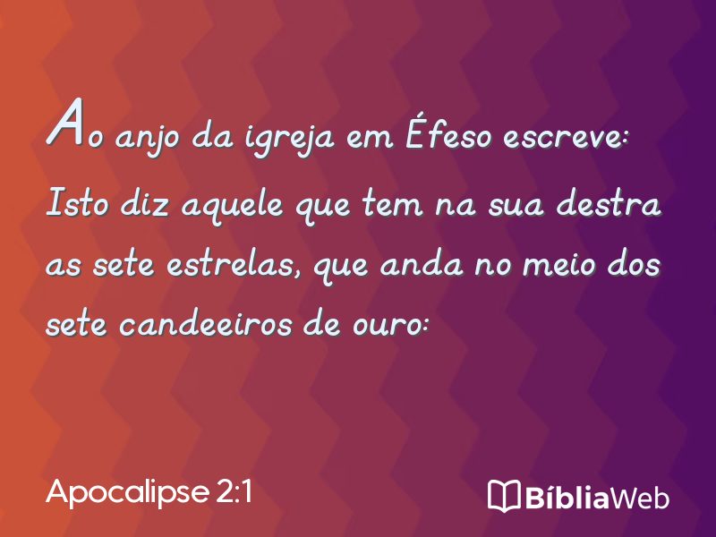 Apocalipse 2:1 em imagem para compartilhar
