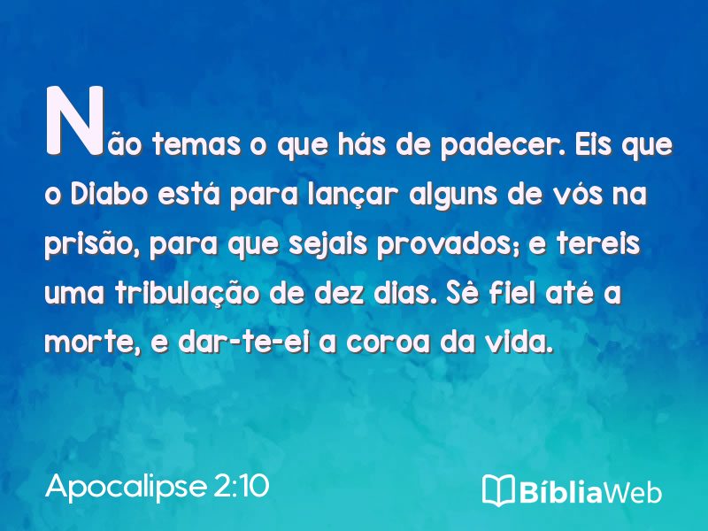 Apocalipse 2:10 em imagem para compartilhar