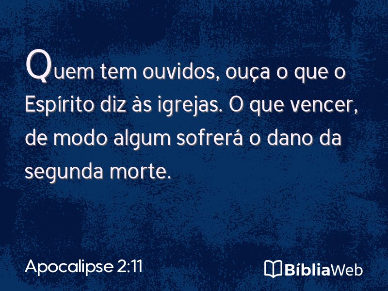 Apocalipse 2:11 em imagem para compartilhar