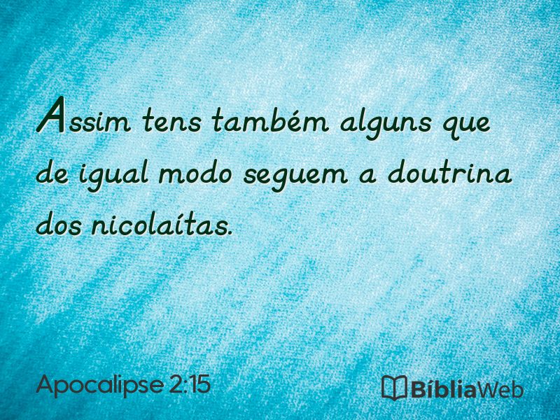 Apocalipse 2:15 em imagem para compartilhar