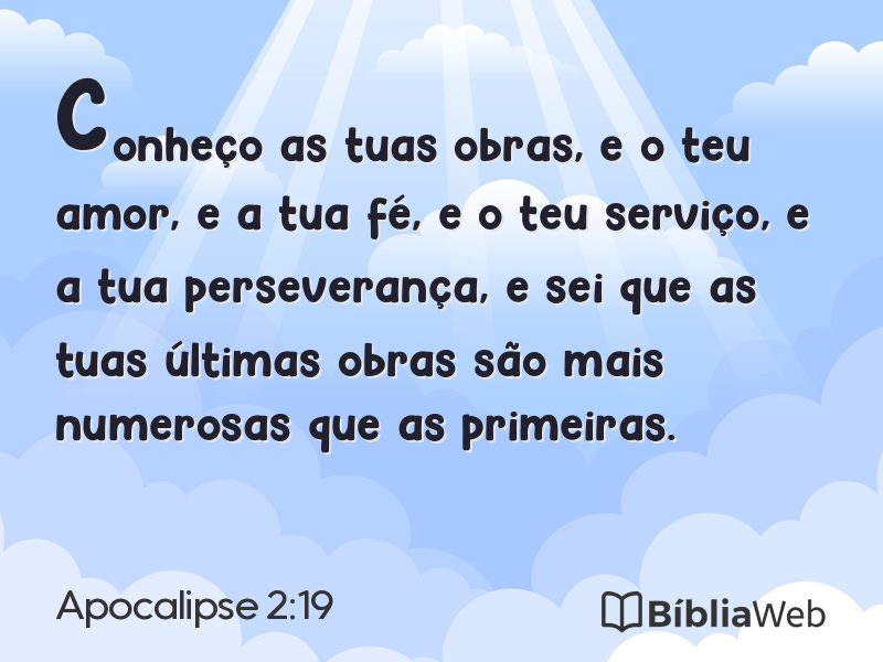 Apocalipse 2:19 em imagem para compartilhar