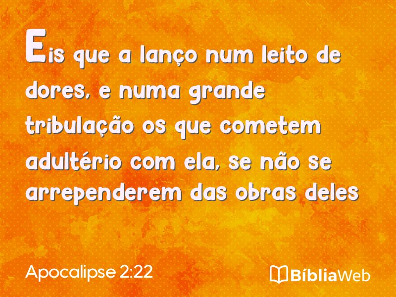 Apocalipse 2:22 em imagem para compartilhar