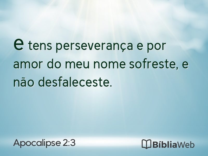 Apocalipse 2:3 em imagem para compartilhar