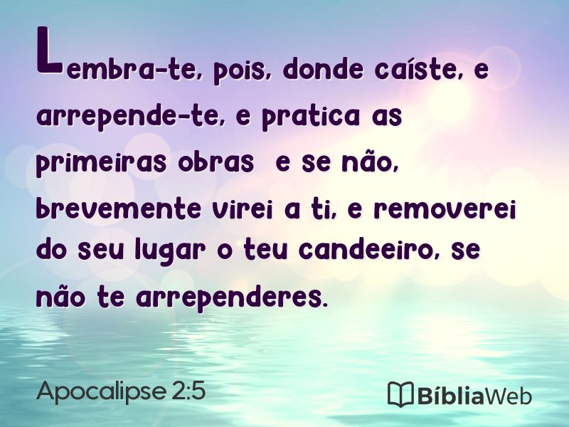Apocalipse 2:5 em imagem para compartilhar