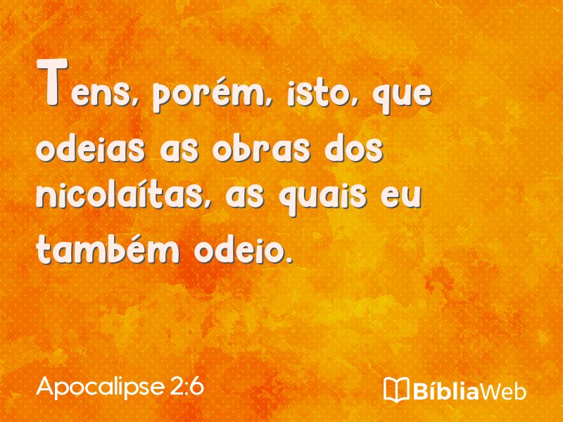 Apocalipse 2:6 em imagem para compartilhar