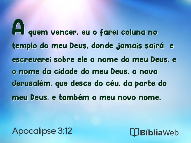 Apocalipse 3:12 em imagem para compartilhar