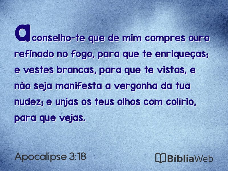 Apocalipse 3:18 em imagem para compartilhar