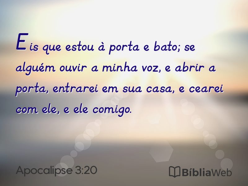 Apocalipse 3:20 em imagem para compartilhar