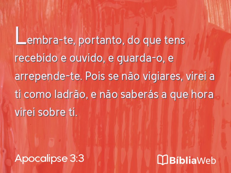 Apocalipse 3:3 em imagem para compartilhar