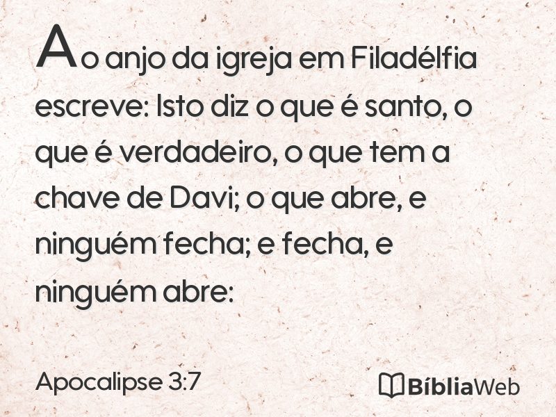 Apocalipse 3:7 em imagem para compartilhar