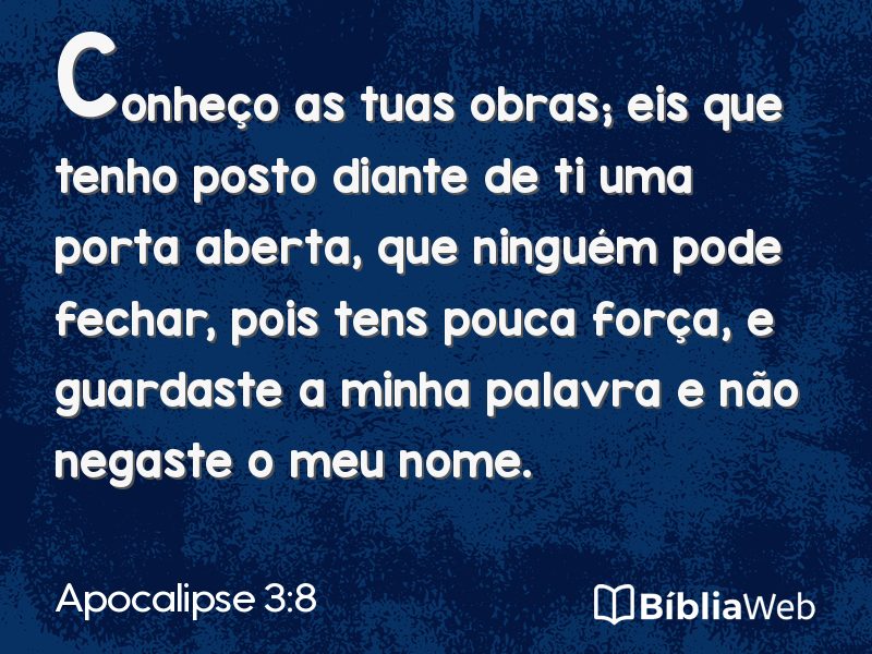 Apocalipse 3:8 em imagem para compartilhar