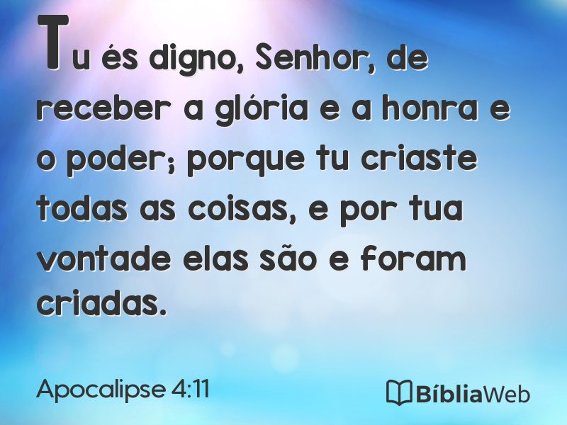 Apocalipse 4:11 em imagem para compartilhar