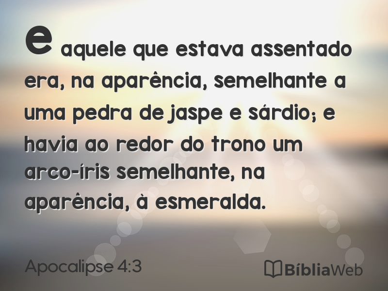Apocalipse 4:3 em imagem para compartilhar