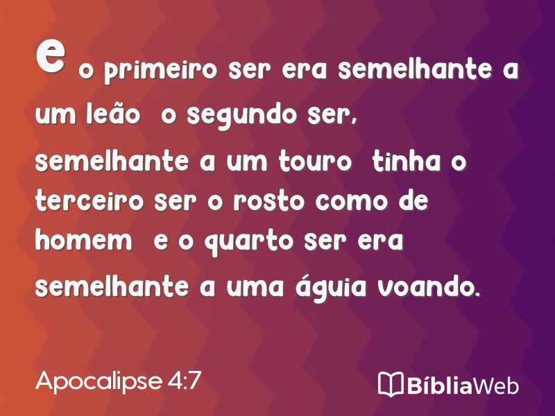 Apocalipse 4:7 em imagem para compartilhar