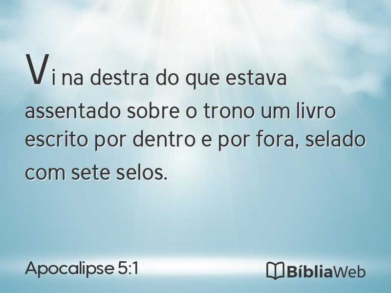 Apocalipse 5:1 em imagem para compartilhar