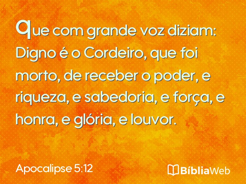 Apocalipse 5:12 em imagem para compartilhar