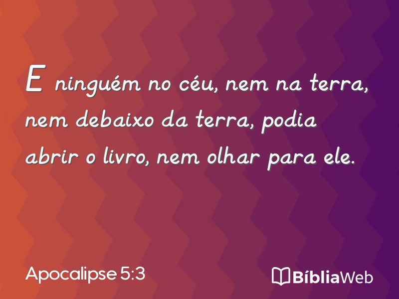 Apocalipse 5:3 em imagem para compartilhar