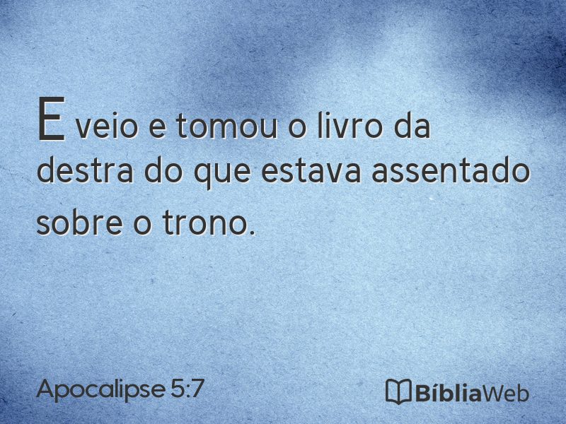 Apocalipse 5:7 em imagem para compartilhar