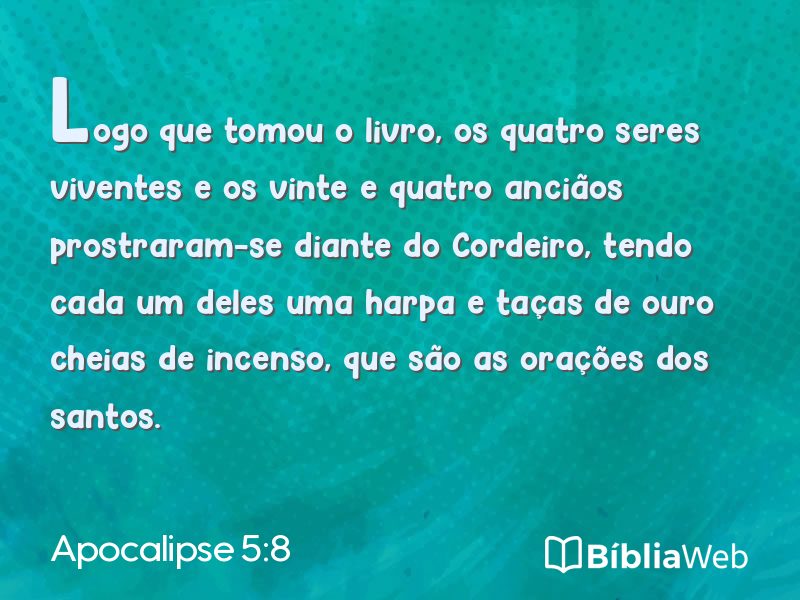Apocalipse 5:8 em imagem para compartilhar
